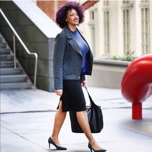 Betabrand Black Compression Pencil Skort